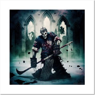 ZOMBIE CORPSE HOCKEY GOALIE ORIGINAL DIGITAL ARTWORK Posters and Art